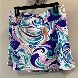 Aryeh Abstract Swirl Purple skort - Multicolor Print Size M